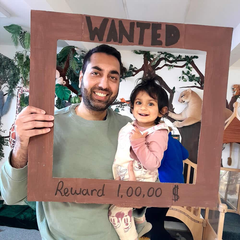 A happy parent and child at The Little Learners Montessori